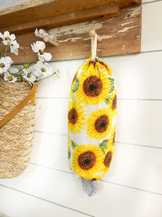 Large Sunflower Plastic Bag Holder