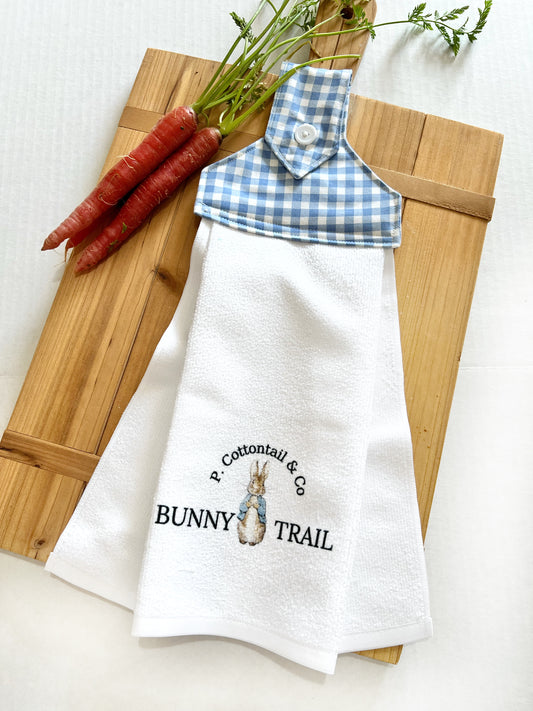 P Cottontail Bunny Trail Kitchen Towel