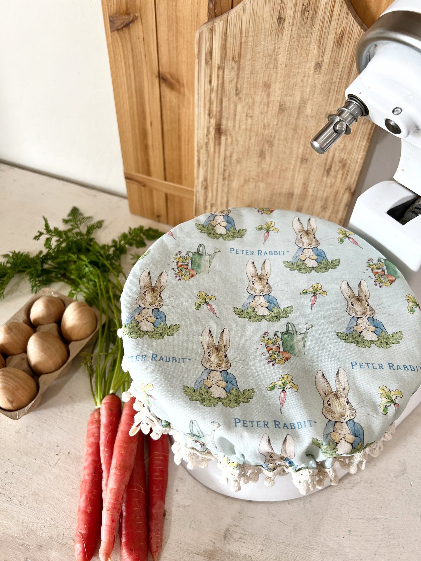 Peter Rabbit on blue Mixer Cover