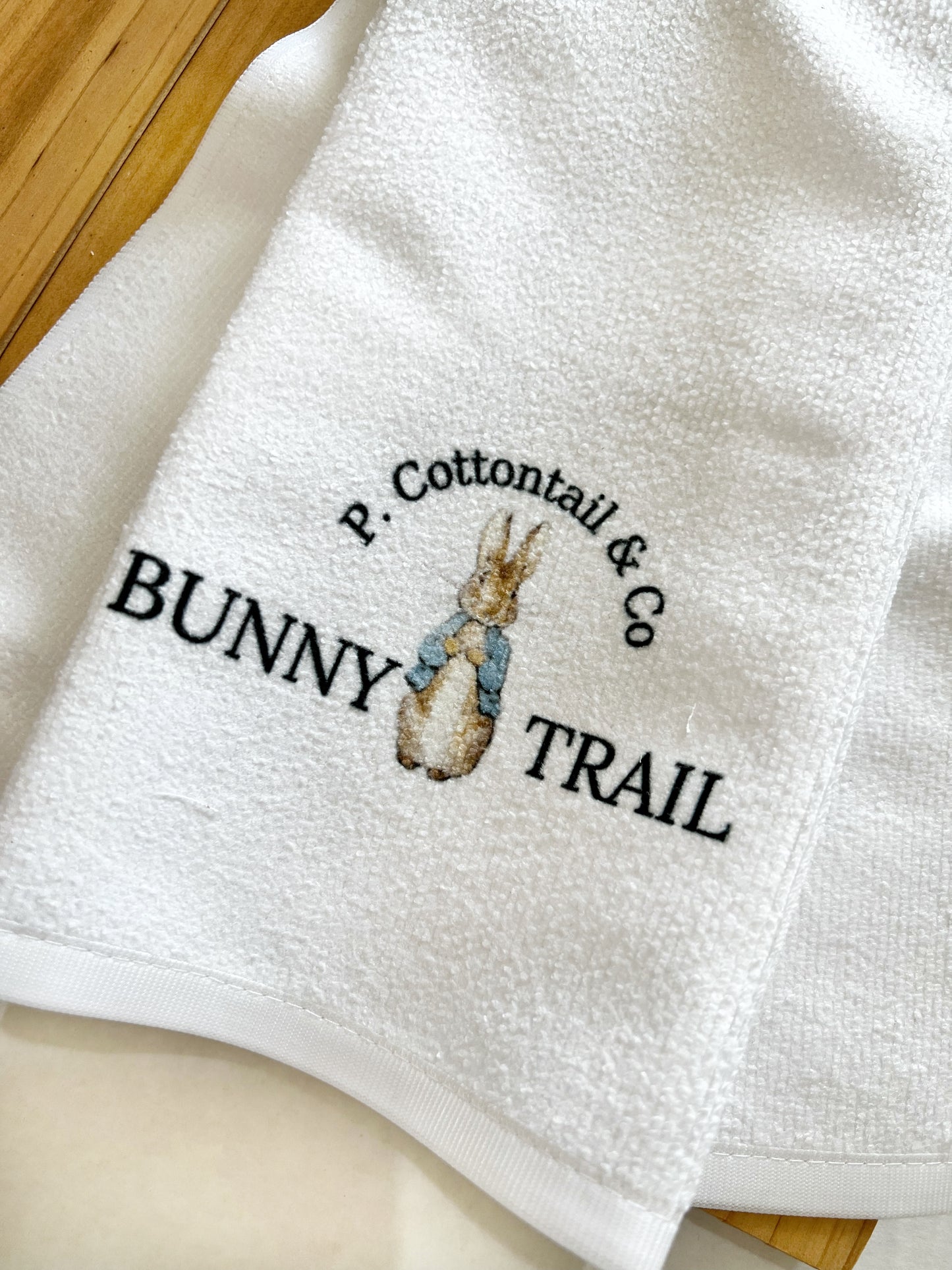P Cottontail Bunny Trail Kitchen Towel