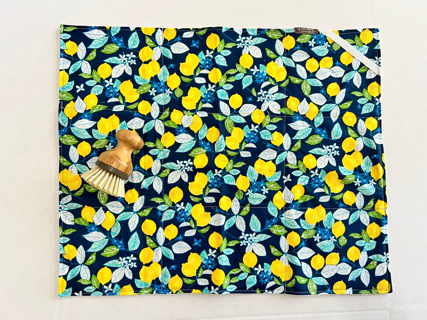 Lemons on Blue Drying Mat