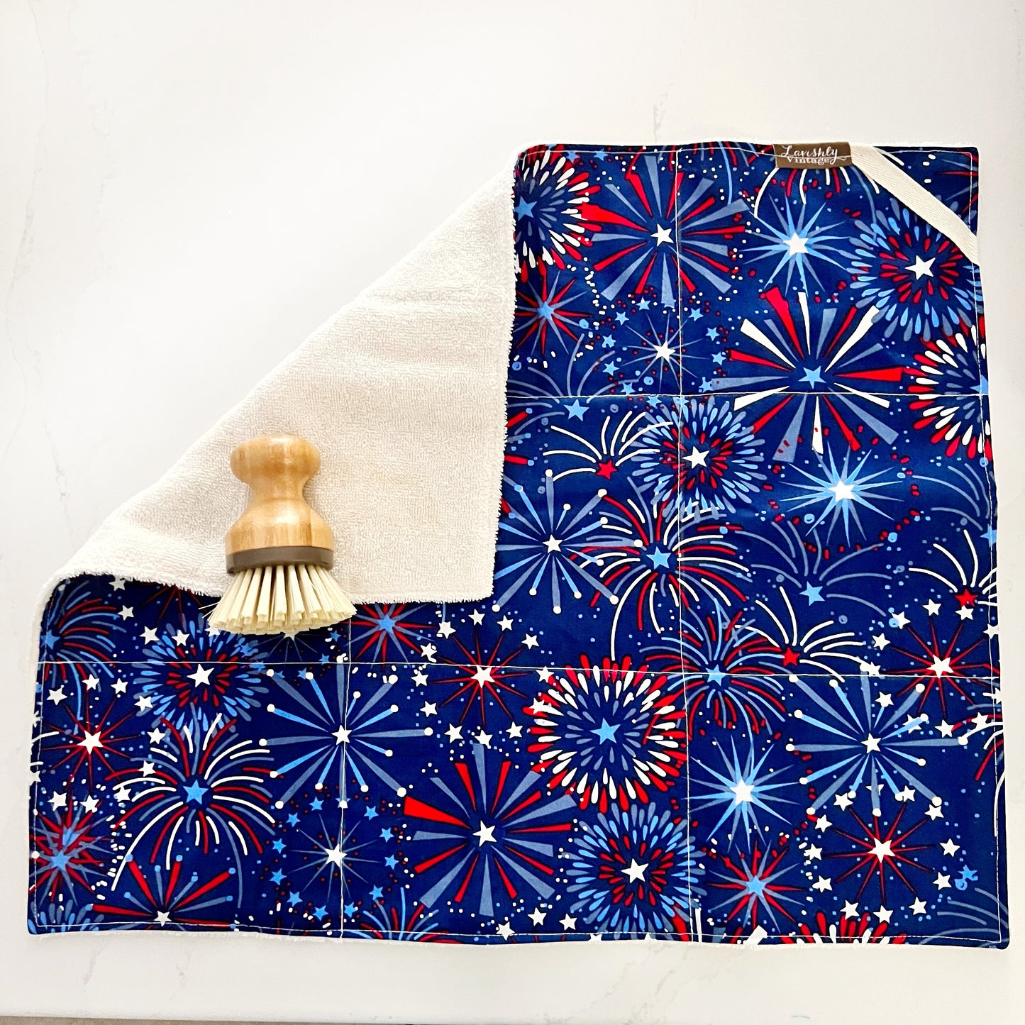 Patriotic Fireworks Drying Mat