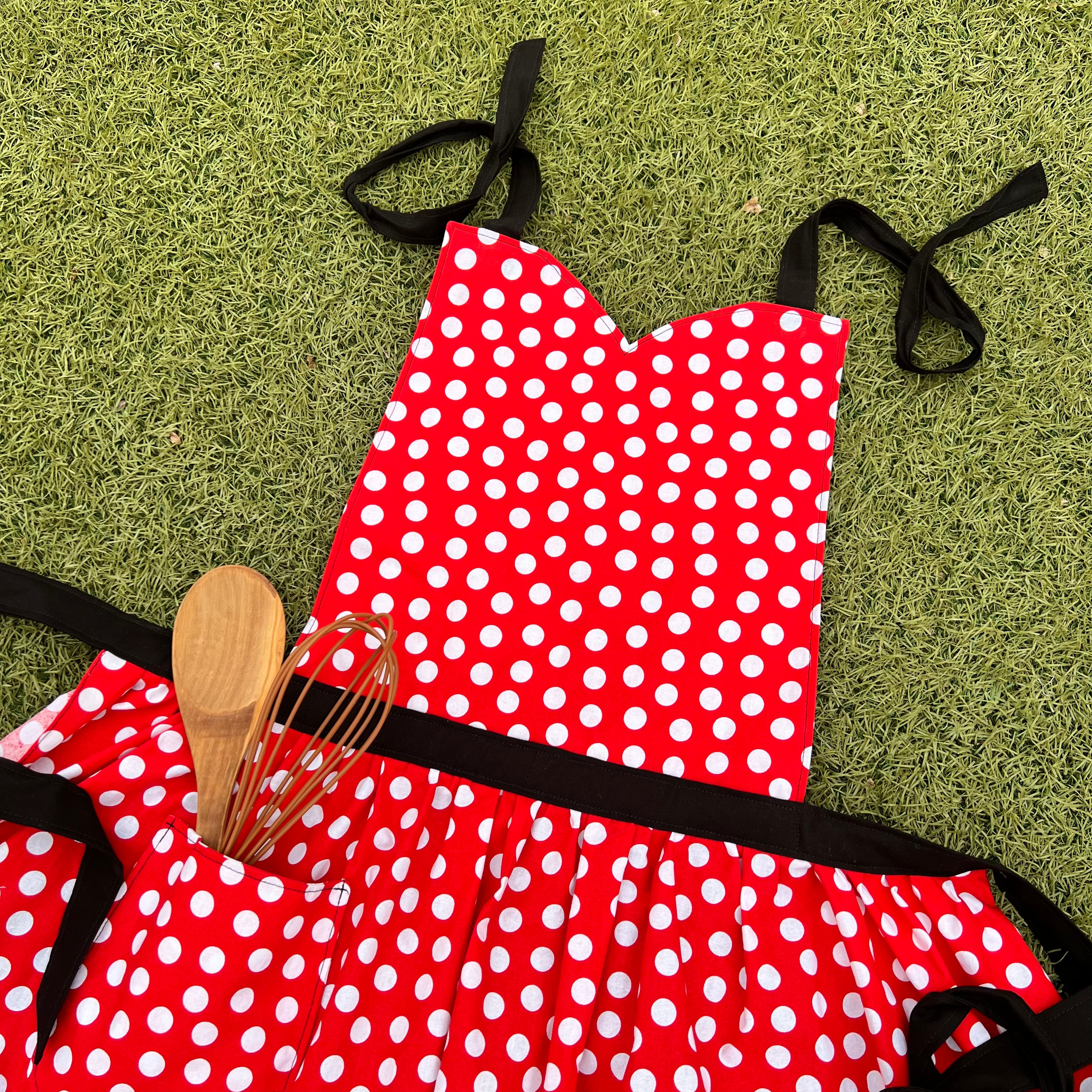 Red with white polka dot